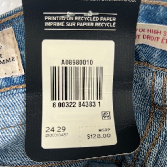 NWT LEVIS 70’s high slim straight jeans - Picture 4 of 4